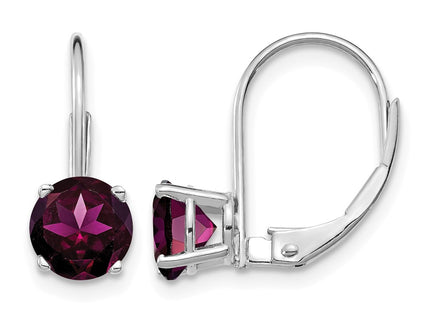 14K white gold garnet drop earrings