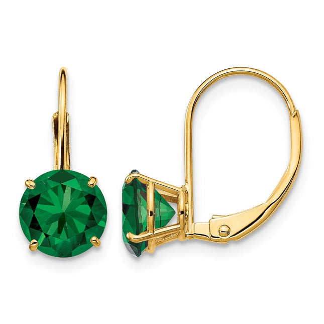 14k Mount St. Helens Leverback Earrings, 18 x 7mm