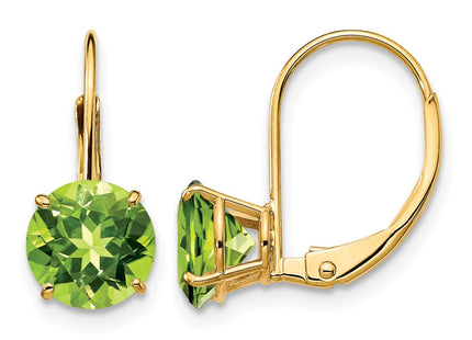 14K gold peridot drop earrings