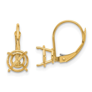 14k Round Leverback Earring Mounting (Style XLB113)