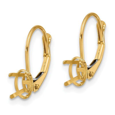 14K Round Leverback Earring Mounting, 18 x 6mm