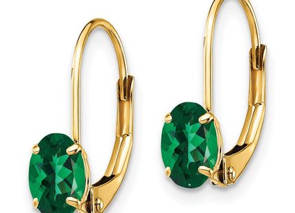 14k Mount St. Helens Oval Leverback Earrings (Style XLB114MS)