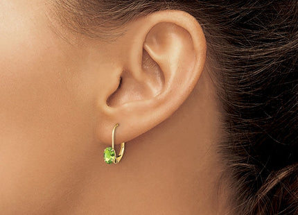 14K gold peridot oval drop earrings, another view
