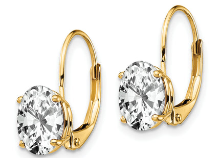 14k 8x6 Oval Leverback Earring Mounting, 17 x 7mm