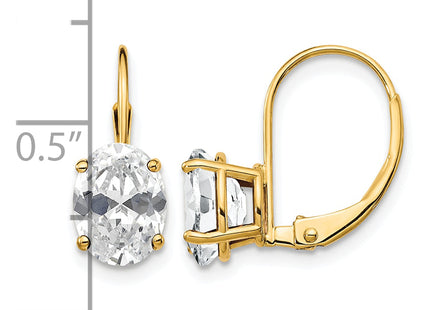 14k 8x6 Oval Leverback Earring Mounting, 17 x 7mm