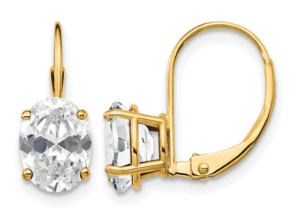 14k 8x6 Oval Leverback Earring Mounting, 17 x 7mm