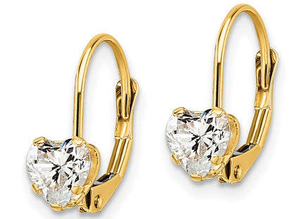 14k Yellow Gold Earrings Style XLB120CZ - Classique Jewelry Inc.