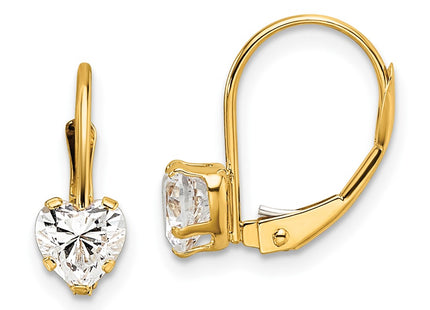 14k Yellow Gold Earrings Style XLB120CZ - Classique Jewelry Inc.