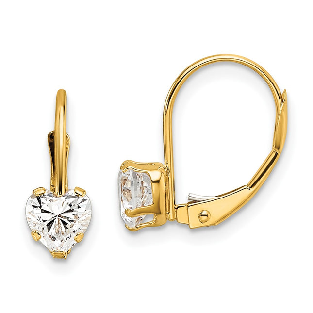 14k Yellow Gold Earrings Style XLB120CZ - Classique Jewelry Inc.