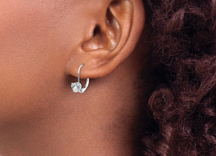 14k White Gold Earrings Style XLB120WCZ - Classique Jewelry Inc.