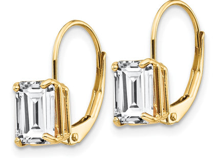 14k Yellow Gold Earrings Style XLB124CZ - Classique Jewelry Inc.