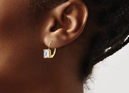 14k Yellow Gold Earrings Style XLB124CZ - Classique Jewelry Inc.