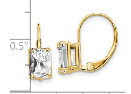 14k Yellow Gold Earrings Style XLB124CZ - Classique Jewelry Inc.