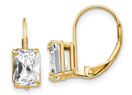 14k Yellow Gold Earrings Style XLB124CZ - Classique Jewelry Inc.