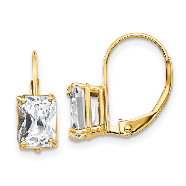 14k Yellow Gold Earrings Style XLB124CZ - Classique Jewelry Inc.