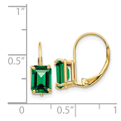 14K Emerald Cut Mount St. Helens Leverback Earrings
