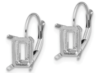 14K white gold emerald earrings, alternate view