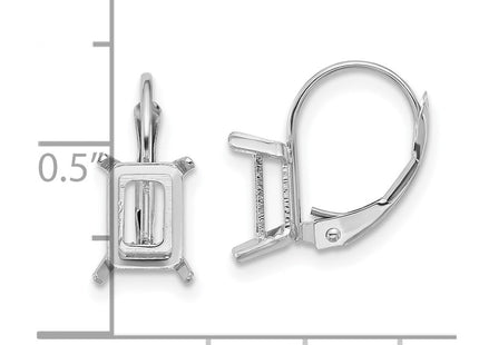 14K white gold emerald earrings, another view