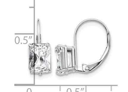 14K white gold cubic zirconia earrings, alternate view