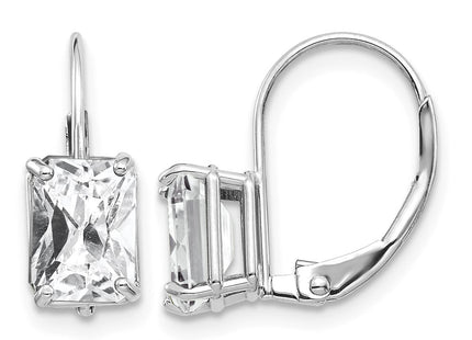 14K white gold cubic zirconia earrings