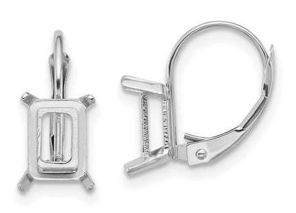 14K white gold emerald earrings