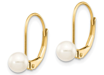 14K gold pearl drop earrings, alternate view