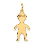 14K .018 Depth Engravable Boy Charm, 25 x 10mm view