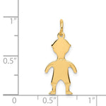 14K .018 Depth Engravable Boy Charm, 25 x 10mm view