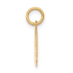 14K Plain Small .035 Gauge Facing Right Engravable Girl Head Charm, 18 x 10mm view