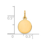 14K Plain .009 Gauge Circular Engravable Disc Charm, 17 x 10mm view