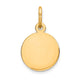 14K Plain .018 Gauge Circular Engravable Disc Charm, 17 x 10mm