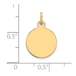 14K Plain .018 Gauge Circular Engravable Disc Charm, 19 x 12mm view
