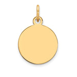 14K Plain .018 Gauge Circular Engravable Disc Charm, 19 x 12mm view
