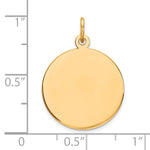 14K Plain .009 Gauge Circular Engravable Disc Charm, 24 x 18mm view
