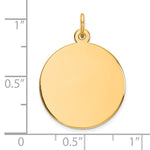 14K Plain .018 Gauge Circular Engravable Disc Charm, 26 x 19mm view