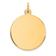 14K Plain .009 Gauge Circular Engravable Disc Charm, 26 x 19mm