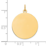 14K Plain .018 Gauge Circular Engravable Disc Charm, 29 x 23mm view