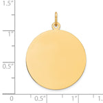 14K Plain .018 Gauge Circular Engravable Disc Charm, 28 x 24mm view
