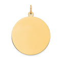 14K Plain .018 Gauge Circular Engravable Disc Charm, 28 x 24mm