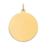14K Plain .018 Gauge Circular Engravable Disc Charm, 28 x 24mm view