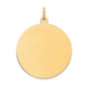 14K Plain .018 Gauge Circular Engravable Disc Charm, 28 x 24mm