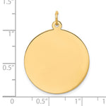 14K Plain .018 Gauge Circular Engravable Disc Charm, 29 x 25mm view