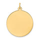 14K Plain .018 Gauge Circular Engravable Disc Charm, 29 x 25mm