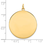 14K Plain .018 Gauge Circular Engravable Disc Charm, 32 x 28mm view