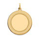 14K Etched Design .027 Gauge Circular Engravable Disc Charm, 29 x 22mm