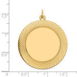 14K Etched Design .035 Gauge Circular Engravable Disc Charm view