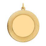 14K Etched Design .018 Gauge Circular Engravable Disc Charm, 39 x 26mm view
