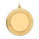 14K Etched Design .027 Gauge Circular Engravable Disc Charm, 39 x 33mm