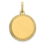 14K Plain .018 Gauge Engravable Round Disc Charm, 20 x 13mm view