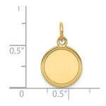 14K Plain .011 Gauge Engravable Round Disc Charm, 19 x 13mm view